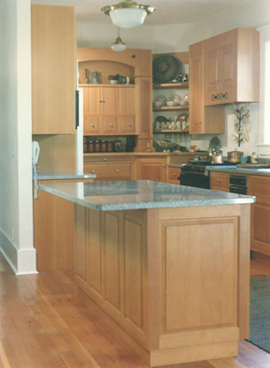 vertical grain fir kitchen island
