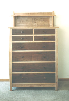 craftsman big leaf maple and claro walnut chest